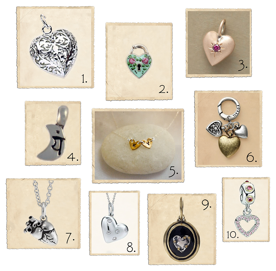 Heart charms and pendants