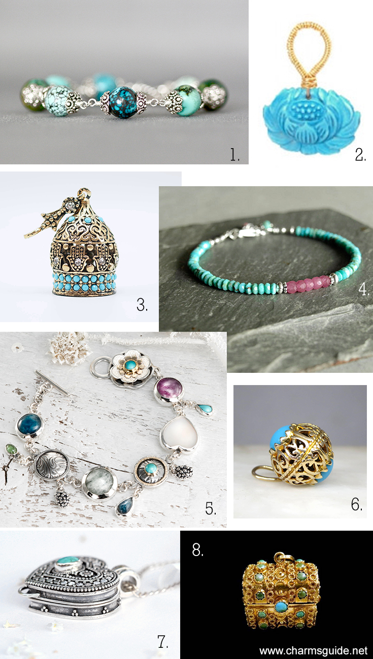 Turquoise jewelry curated by CharmsGuide.net
